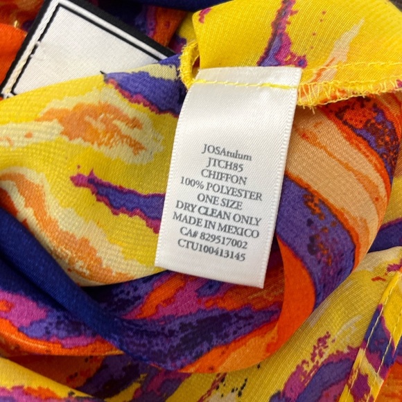 Josa Tulum Swim Cover Up One Size Colorful Asymmetrical Beach Resort Cruise EUC - Picture 11 of 14